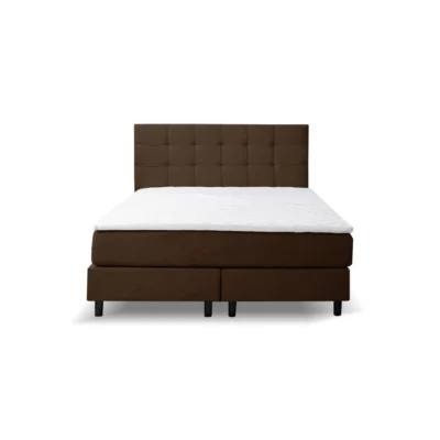 VENASI MÖBEL Boxspringbett BOSS in Braun, Liegefläche 140x200 cm – Bonellfederkern, Topperhöhe 4 cm